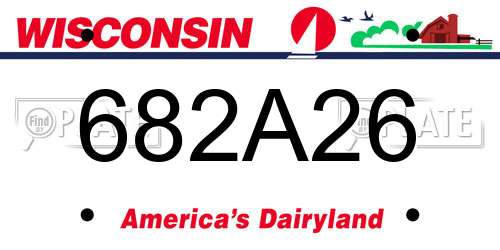 682A26 Wisconsin License Plate