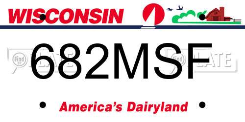682MSF Wisconsin License Plate