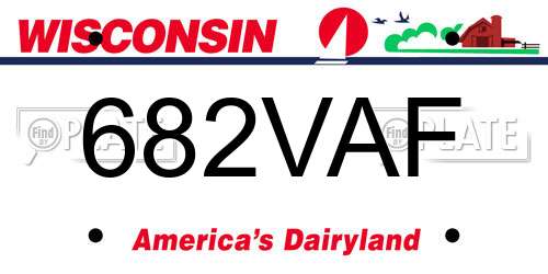 682VAF Wisconsin License Plate