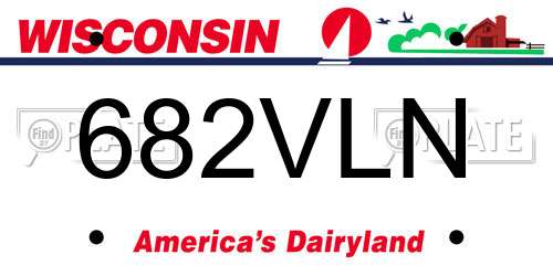 682VLN Wisconsin License Plate
