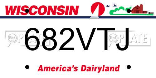 682VTJ Wisconsin License Plate