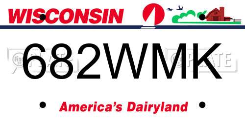 682WMK Wisconsin License Plate