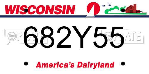 682Y55 Wisconsin License Plate