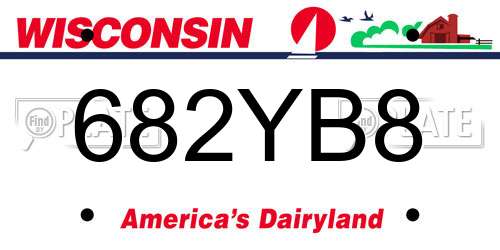 682YB8 Wisconsin License Plate