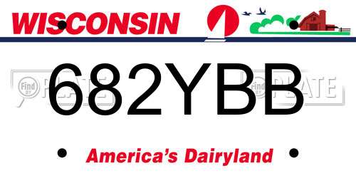 682YBB Wisconsin License Plate