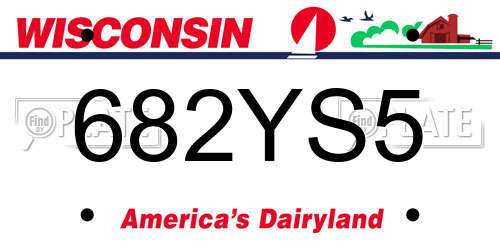 682YS5 Wisconsin License Plate