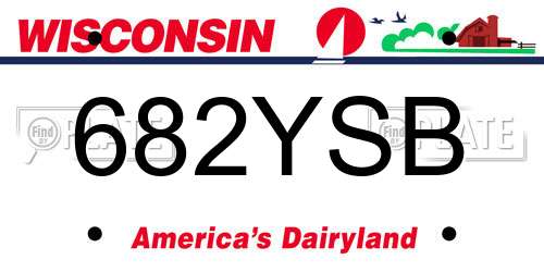 682YSB Wisconsin License Plate