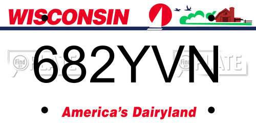 682YVN Wisconsin License Plate