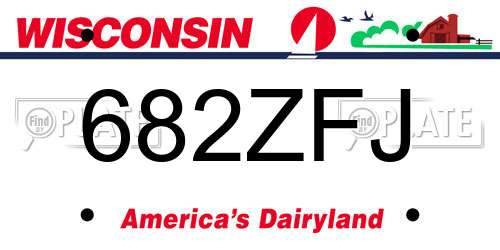 682ZFJ Wisconsin License Plate