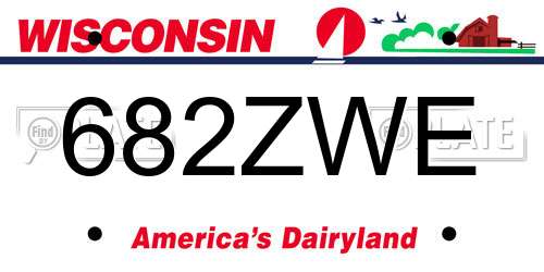 682ZWE Wisconsin License Plate