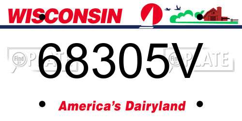 68305V Wisconsin License Plate