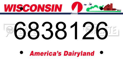 6838126 Wisconsin License Plate
