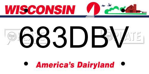 683DBV Wisconsin License Plate