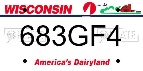683GF4 Wisconsin License Plate
