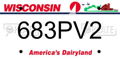 683PV2 Wisconsin License Plate