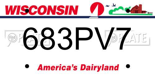683PV7 Wisconsin License Plate