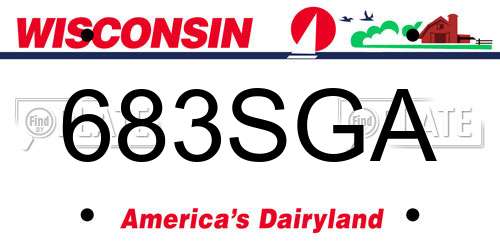 683SGA Wisconsin License Plate