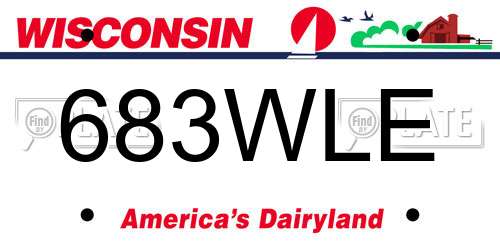 683WLE Wisconsin License Plate
