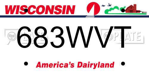 683WVT Wisconsin License Plate