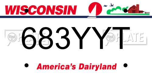 683YYT Wisconsin License Plate
