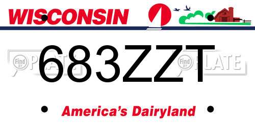 683ZZT Wisconsin License Plate