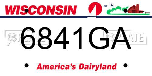 6841GA Wisconsin License Plate