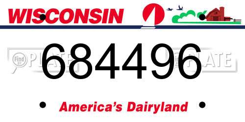 684496 Wisconsin License Plate
