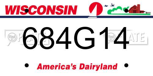 684G14 Wisconsin License Plate