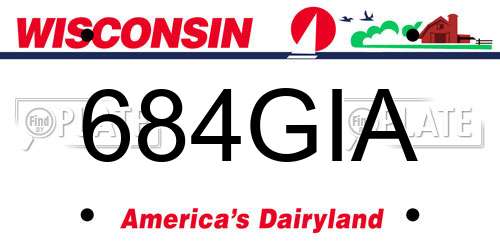 684GIA Wisconsin License Plate
