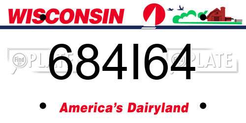 684I64 Wisconsin License Plate