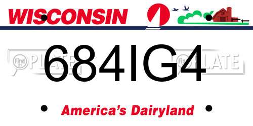 684IG4 Wisconsin License Plate