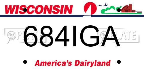 684IGA Wisconsin License Plate