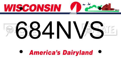 684NVS Wisconsin License Plate