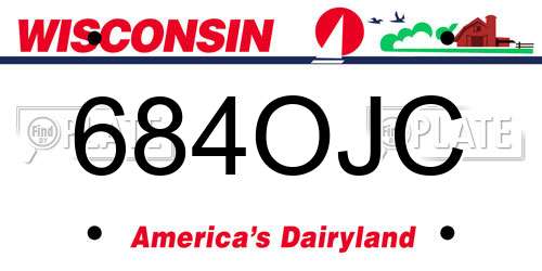 684OJC Wisconsin License Plate
