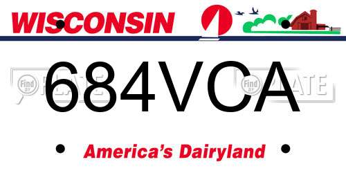 684VCA Wisconsin License Plate