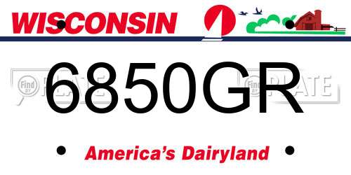 6850GR Wisconsin License Plate