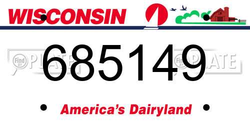 685149 Wisconsin License Plate