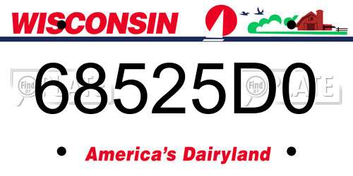 68525D0 Wisconsin License Plate