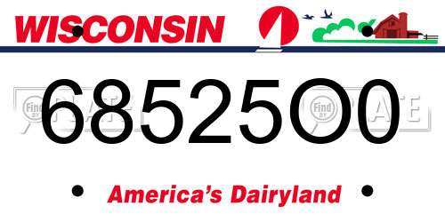 68525O0 Wisconsin License Plate