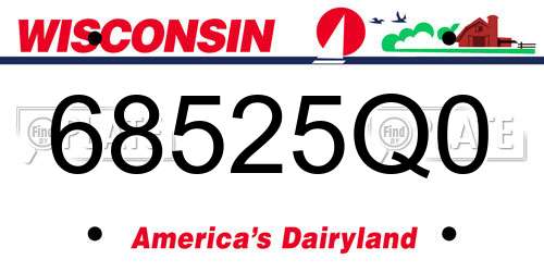 68525Q0 Wisconsin License Plate