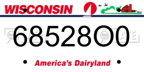 68528O0 Wisconsin License Plate