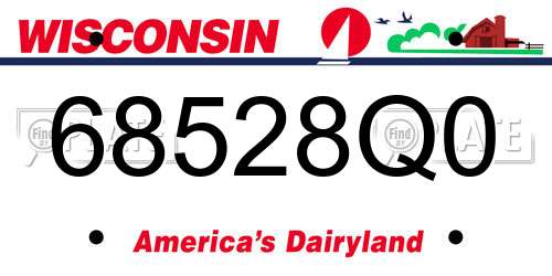 68528Q0 Wisconsin License Plate