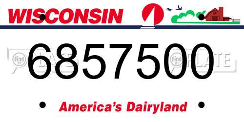 6857500 Wisconsin License Plate