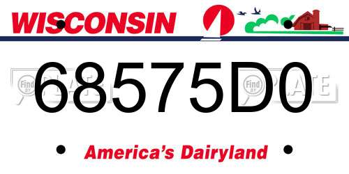 68575D0 Wisconsin License Plate