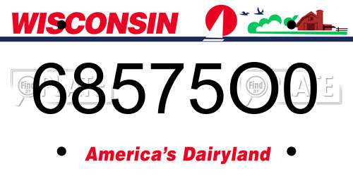 68575O0 Wisconsin License Plate