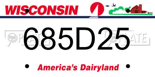 685D25 Wisconsin License Plate