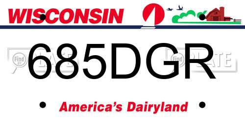 685DGR Wisconsin License Plate