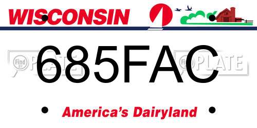 685FAC Wisconsin License Plate