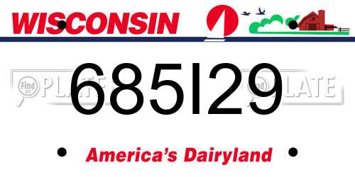 685I29 Wisconsin License Plate