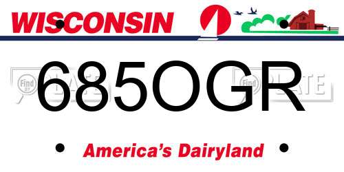 685OGR Wisconsin License Plate